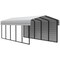 Arrow Storage Products Galvanized Steel Carport, W/ 1-Sided Enclosure, Compact Car Metal Carport Kit, 10'x24'x7', Eggshell CPH102407ECL1 - alternate 1